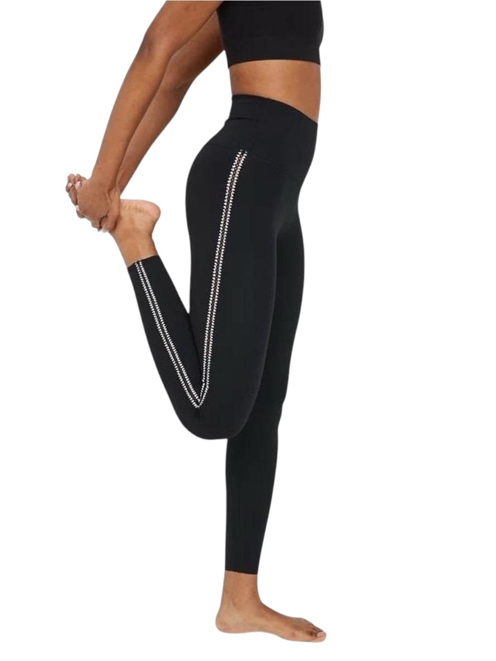 Offline by Aerie Goals Crochet Inset High Rise 7/8 Leggings Black Sz M New